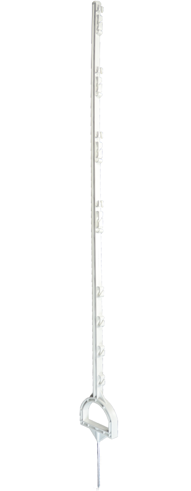 ZoneGuard Kunststoffpfahl Steigbügel 155 cm Weiss