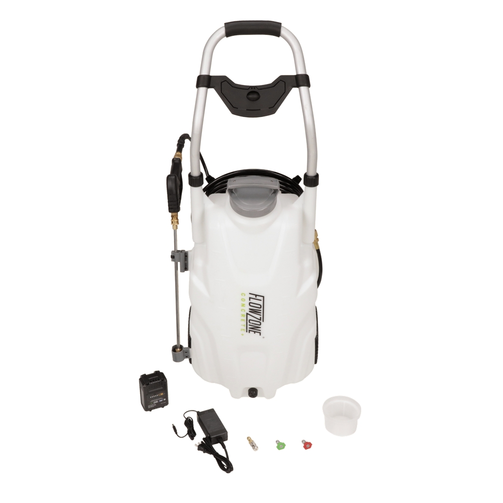 FlowZone Concrete Wagendrucksprüher Akku 34 l