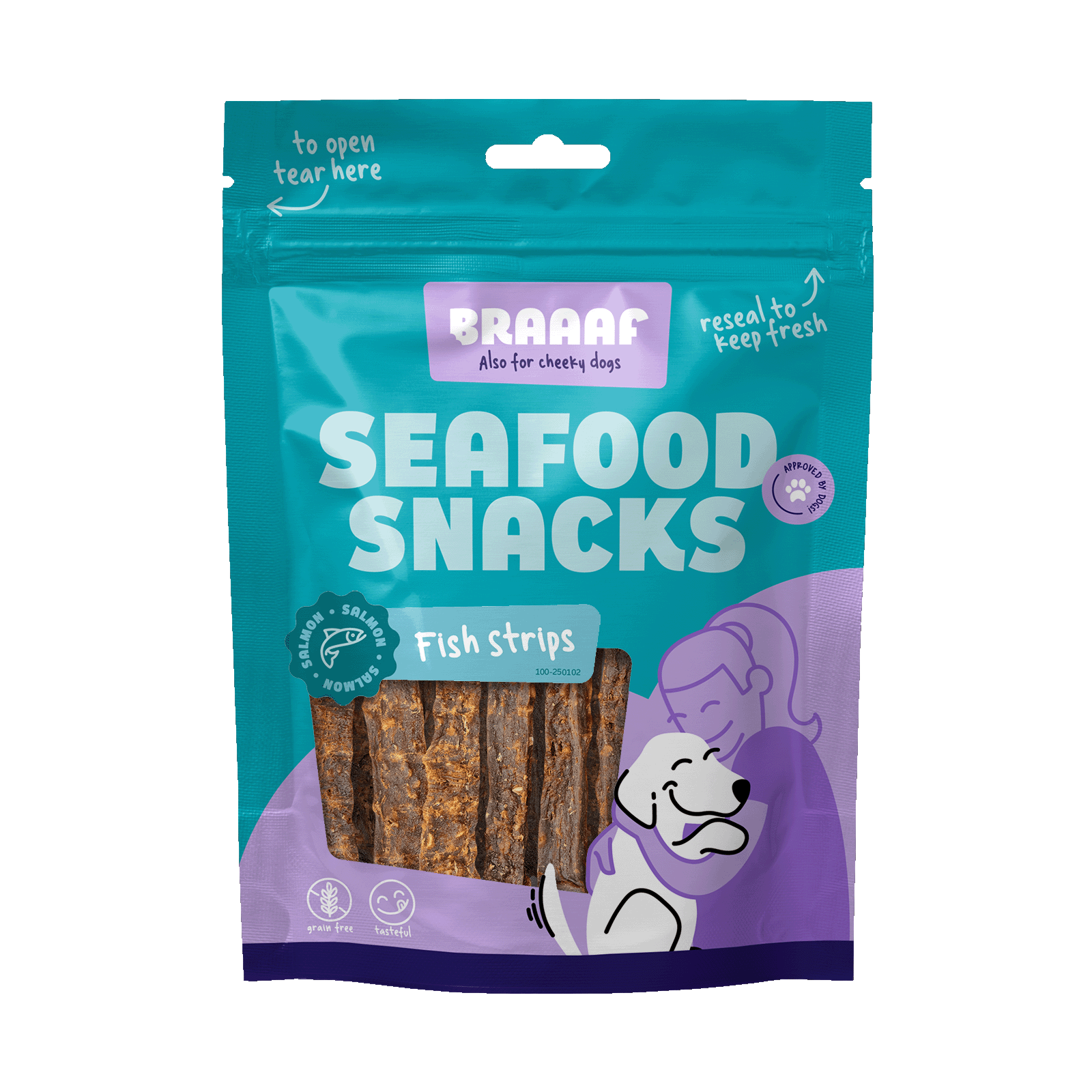 Braaaf Seafood Lach Fish Strips - 12 cm