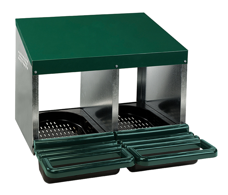 Gaun Geflügel Legenest Plastikboden 2 Fächer (Bis zu 10 Hennen)