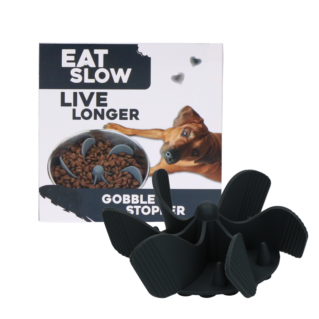 Eat Slow Live Longer Gobble Stopper Grau